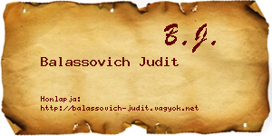 Balassovich Judit névjegykártya