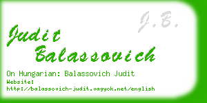 judit balassovich business card